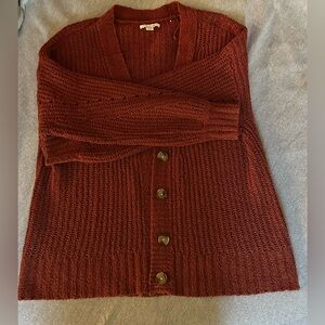 American Eagle Outfitters Rust Red Knit Cardigan Oversized Medium